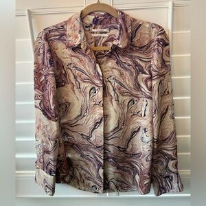 Scotch & Soda Swirl Patterned Shirt in Cream, Plum, Purple